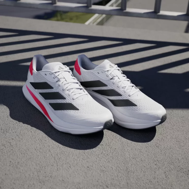 Adidas Men’s Duramo SL Shoes – Cloud White / Core Black / Lucid Red thumbnail 4