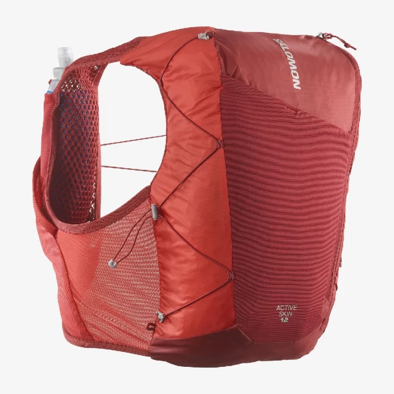 Salomon Unisex ACTIVE SKIN 12 Running Vest with flasks – Red Dahlia / High Risk Red thumbnail 2
