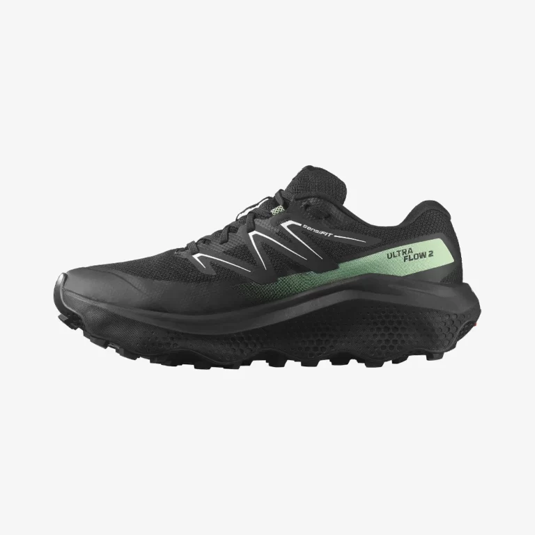 Salomon Men’s Ultra Flow 2 Gore-Tex Shoes – Black / Patina Green thumbnail 2
