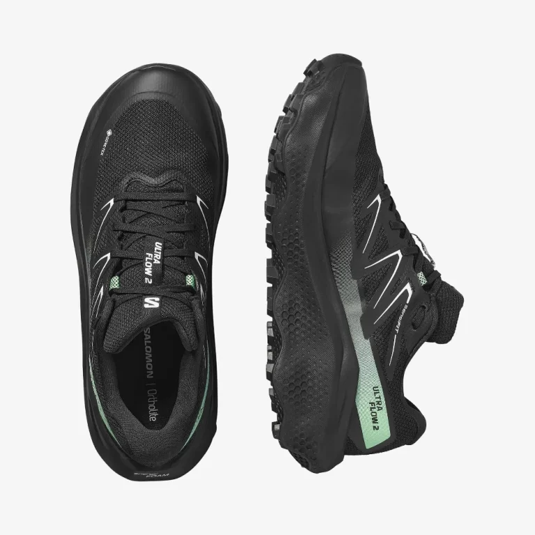 Salomon Men’s Ultra Flow 2 Gore-Tex Shoes – Black / Patina Green thumbnail 5