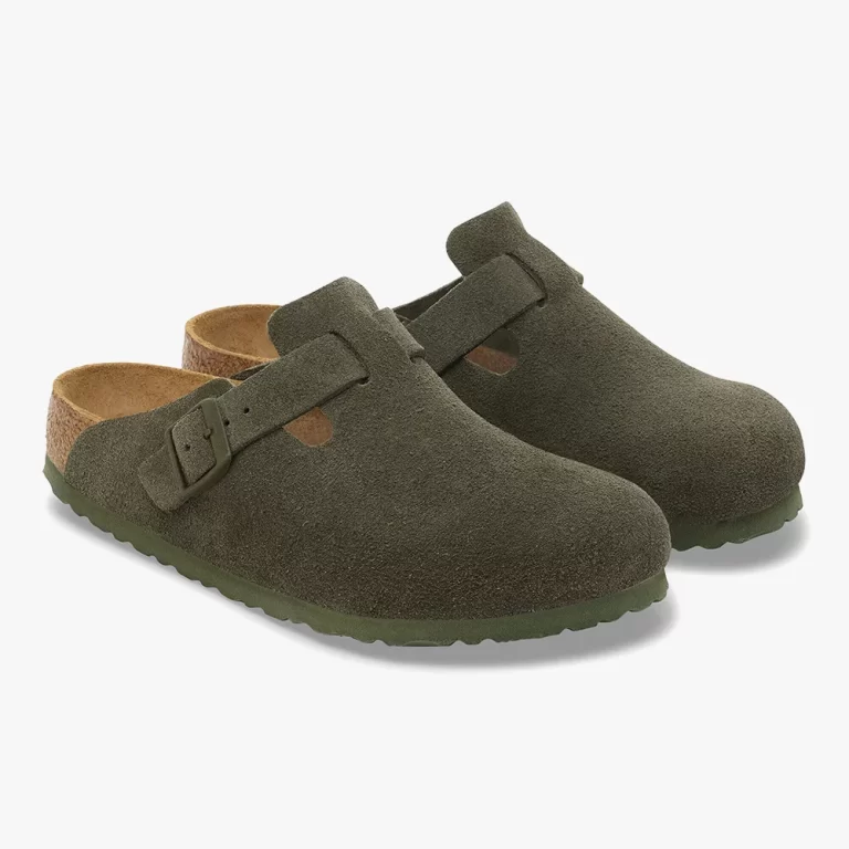 Birkenstock Unisex Boston Suede Leather Sandals – Thyme thumbnail 3