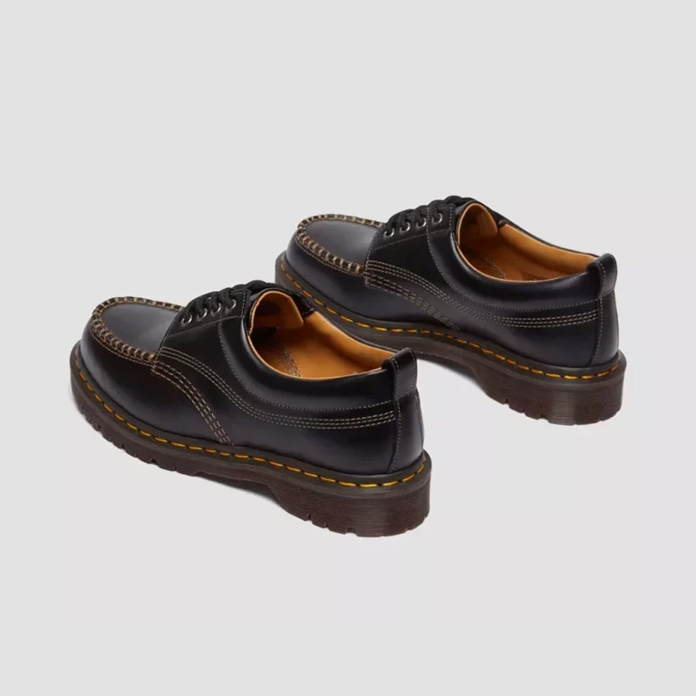 Dr. Martens Women’s Lowell Leather Moc Toe Shoes – Black thumbnail 4