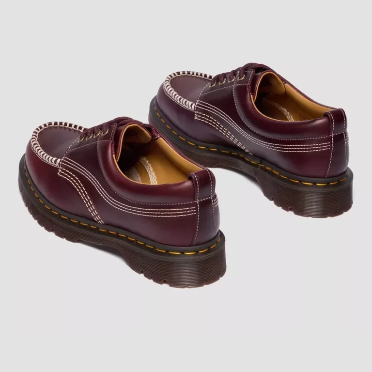 Dr. Martens Women’s Lowell Leather Moc Toe Shoes – Cherry Red thumbnail 3