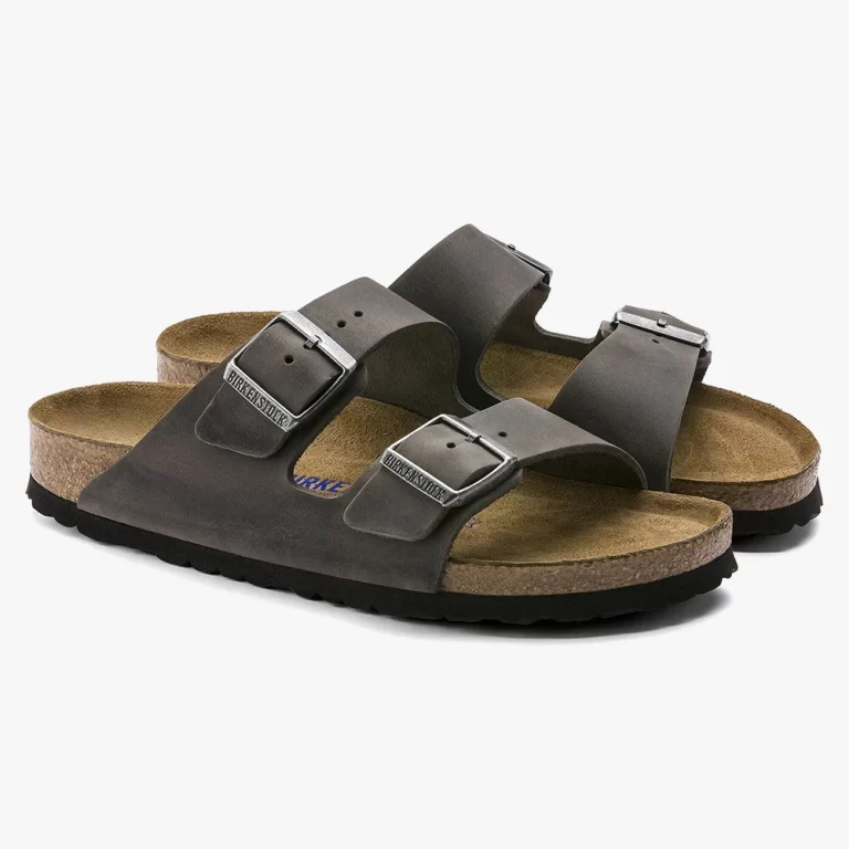Birkenstock Women’s Arizona Soft Footbed Oiled Leather Sandals – Iron thumbnail 3