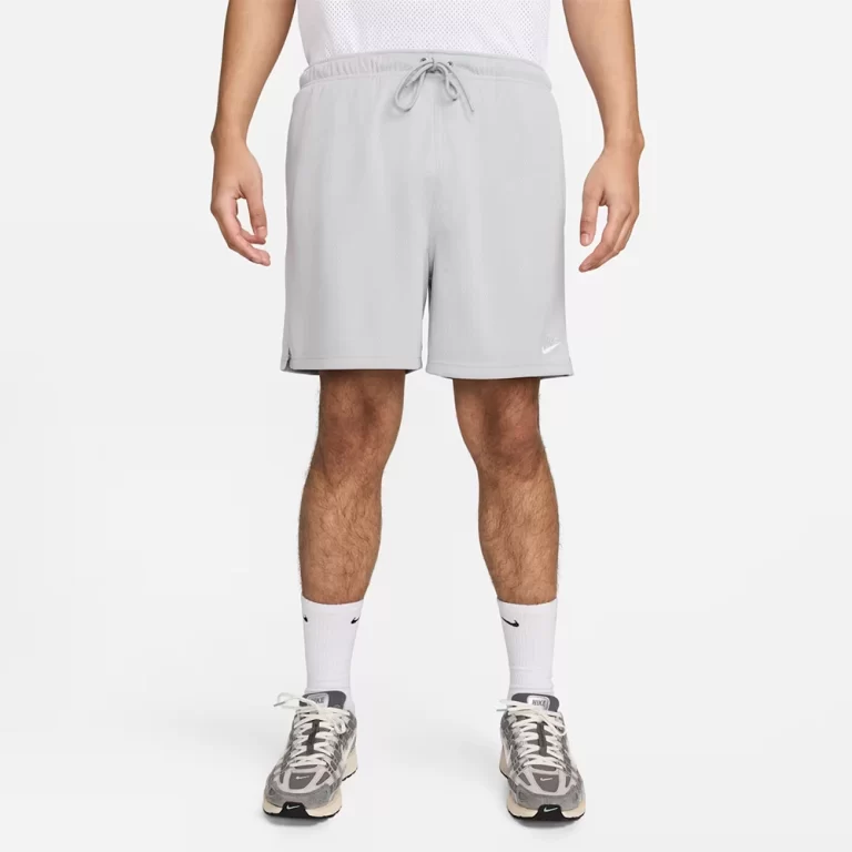 Nike Men’s Club Mesh Flow Shorts – Light Smoke Grey / White