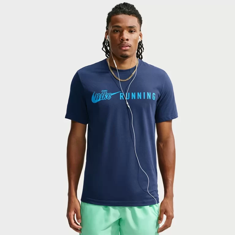 Nike Men’s Dri-FIT T-Shirt – Midnight Navy / Light Current Blue