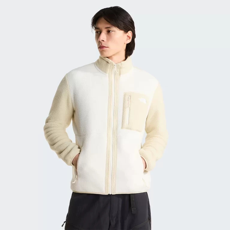 The North Face Men’s Yumiori Full-Zip Fleece Jacket – White Dune / Desert Stone
