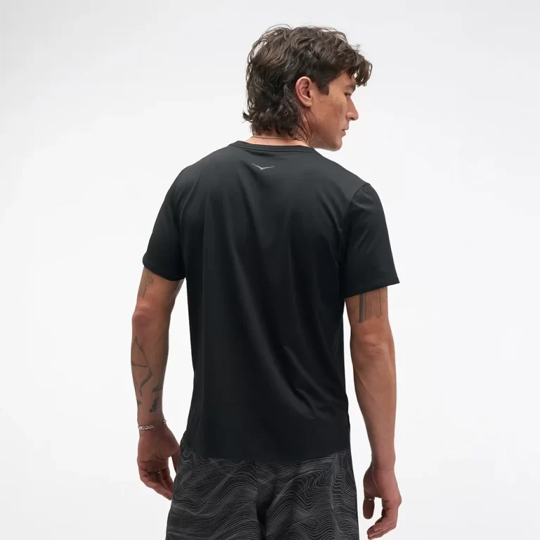 Hoka Men’s EveryRun Short Sleeve Shirt – Black thumbnail 2