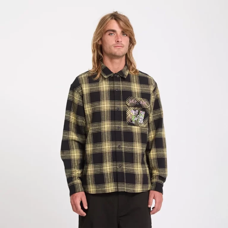 Volcom Men’s Ozzy Plaid Shirt – Mustard