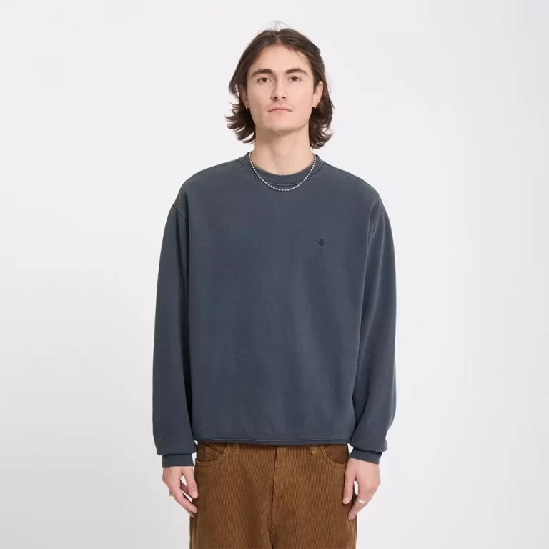 Volcom Men’s Single Stone PW Sweatshirt – Storm Blue