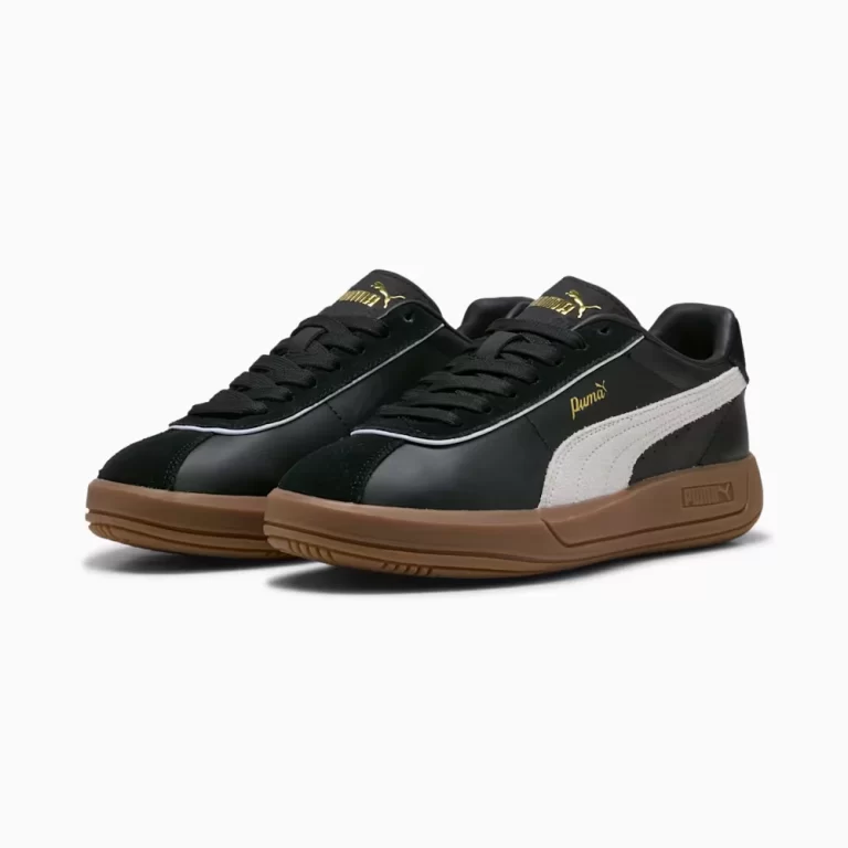 Puma Women’s Club Klassika Sneakers – Black / White / Gold thumbnail 3