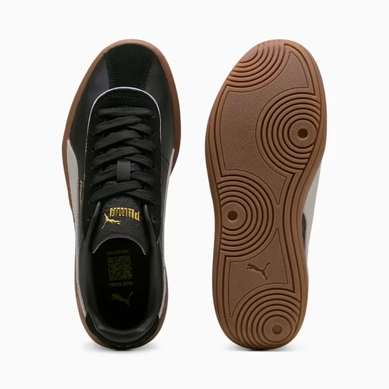 Puma Women’s Club Klassika Sneakers – Black / White / Gold thumbnail 4