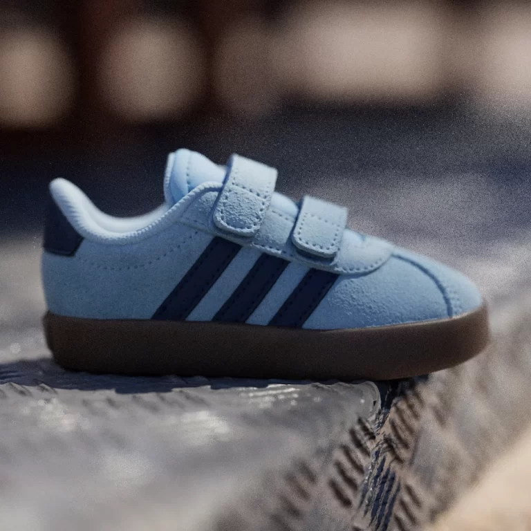 Adidas Kid’s VL Court 3.0 Shoes – Clear Sky / Night Indigo / Gum thumbnail 2