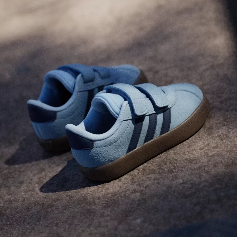 Adidas Kid’s VL Court 3.0 Shoes – Clear Sky / Night Indigo / Gum thumbnail 3