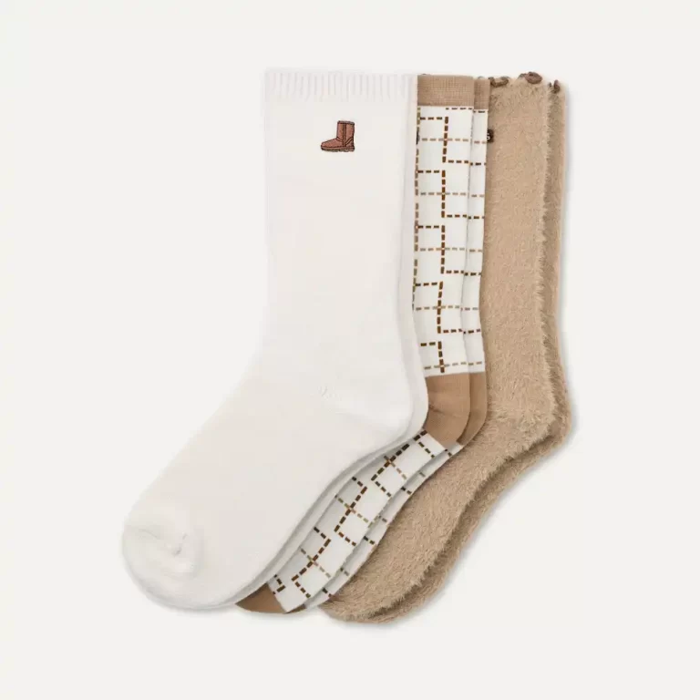 UGG Women’s UGG Classic Crew 3 Pack – Classic Boot / Plaid / Sand