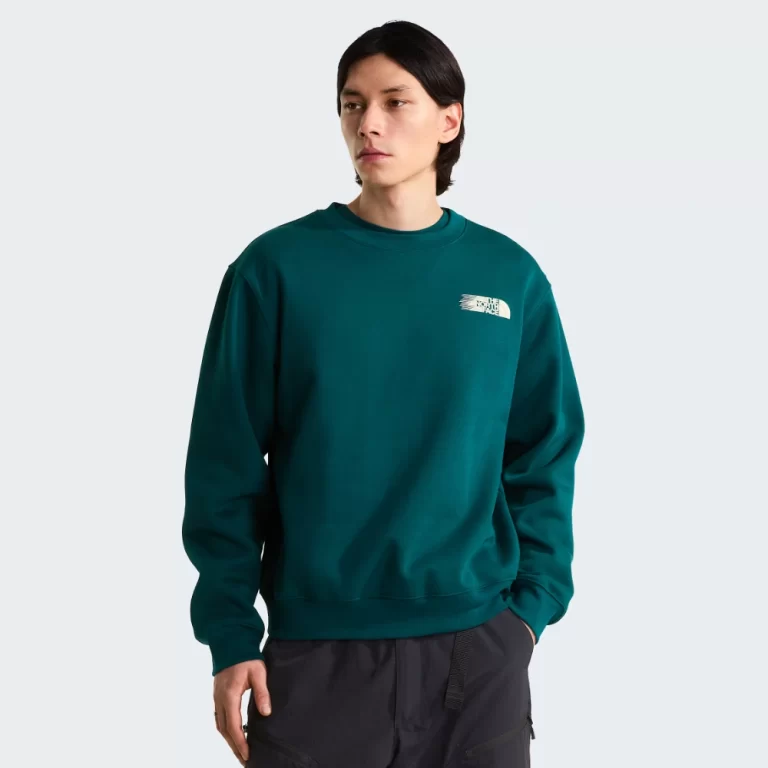 The North Face Men’s Retro Trail Relaxed Graphic Sweatshirt – Pacific Teal